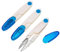 Faden & Nadel Lot de 3 coupe-fils en plastique avec capuchon bleu Blanc