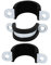 Sourcingmap M25 EPDM Rubber Lined U Shaped Pipe Tube Strap Clamps Clips Fasteners 3pcs