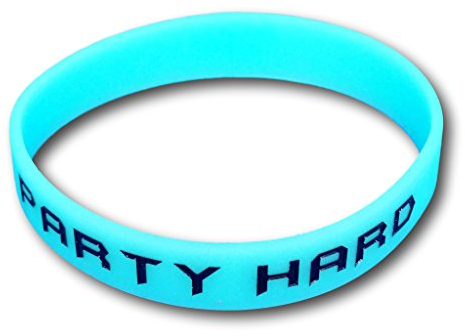 EKNA 3er-Set Fitness Armband Party Hard zur Motivation - Silikonarmbänder in grün mit Leuchteffekt - Glow in The Dark Wristbands