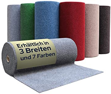 Primaflor Rasenteppich - Teppich Outdoor - wasserdurchlässiger Balkon Bodenbelag - Vliesrasen - Rasenteppich für Terrasse und Balkon - GREEN, Graublau, 4,00m x 1,00m