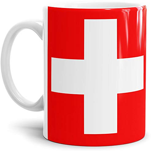 Flaggen-Tasse/Souvenir/Urlaub/Länder-Fahne/Kaffetasse/Mug/Cup - (Schweiz, Normal)