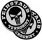 cut-it folientechnik & design MG342 / 2X Aufkleber je D=8cm Feinstaubplakette Terrorist Diesel Autoaufkleber Sticker Oldschool Skull Gate