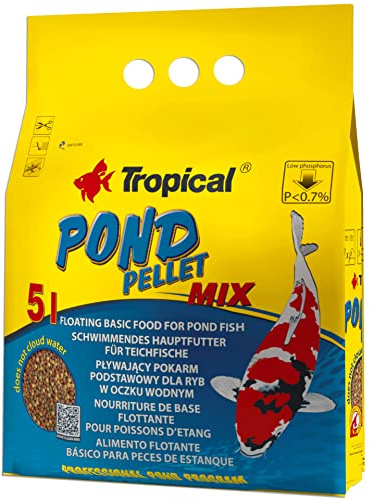 Pond Pellet Mix 5L / 650g - Alimento Flotante básico para Peces de Estanque, bajo Contenido en fósforo no favorece la proliferación de Algas