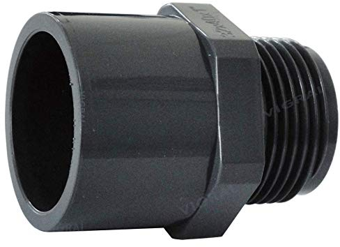 Plimat PVC Klebefitting 50 mm T-Stück Bogen Rohr Winkel Muffe Kappe Verschraubung (PVC Übergangsnippel 63/50mm x 2)