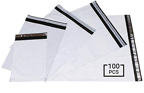 Netuno 100 bolsas de plástico para envío blancas 240 x 325 mm bolsas de mensajería postales autoadhesivas alto brillo opaco impermeables fuerte sacos para ropa embalaje caja libros zapatos correos