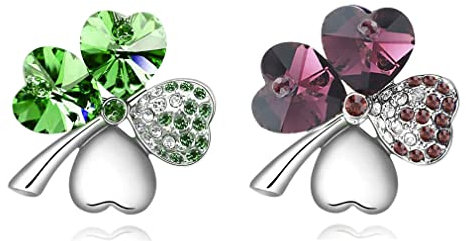 XGALBLA - Lot de 2 broches trèfle trèfle - Accessoire de décoration