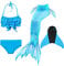 DNFUN Meerjungfrauenflosse Mädchen Cosplay Meerjungfrauenschwanz mit Bikini zum Schwimmen für Kinder mit Meerjungfrau Flosse und Mermaid Tail