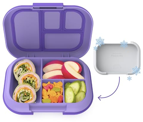 Bentgo® Kids Chill auslaufsichere Lunchbox – inklusive wiederverwendbarem Eisbeutel hält Lebensmittel kalt; Bento-Lunchbehälter mit 4 Fächern; mikrowellen- und spülmaschinenfest; 2 Jahre Garantie