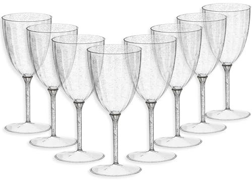Générique 8 Verres À VIN Luxe 200ML - PAILLETÉ Argent