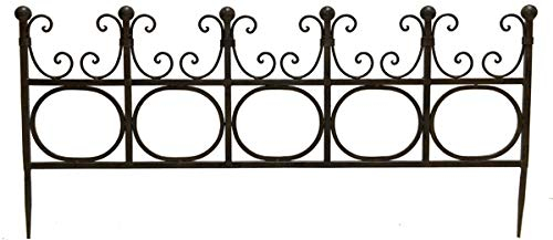 Beetzaun Zaun Zaunelement Gartenzaun Rankhilfe Stütze REZZI Pflanzen Metall Deko 32cm hoch x 81cm lang Rankgitter dunkelbraun patiniert