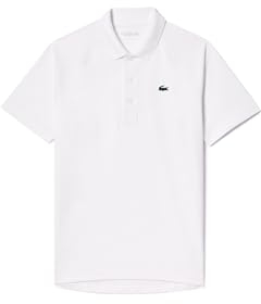 Lacoste Herren Polo-Shirt Kurzarm DH3201, Männer Polo-Hemd,3 Knopf,Regular Fit,Weiß,5 (L)