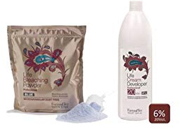 Farmavita Life Blondierset Oxydant 6% 1L + Blondierpulver blau 500gr Oxidant Bleaching Powder