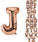DekoRex Folienballon Rosegold 100cm Luftballon Geburtstag Hochzeit Deko (Buchstabe J)