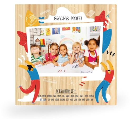 CUAC REVOLUTION Taco DE Madera *Gracias PROFE* Personalizado con Foto, Curso Y Nombres