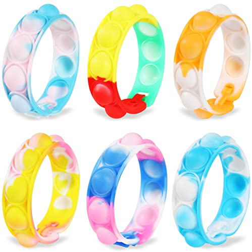 6 Stück Pop It Armband, Bubble Fidget Spielzeug Set für Kinder und Erwachsene - Simple Toy, Baby Sensory Toy