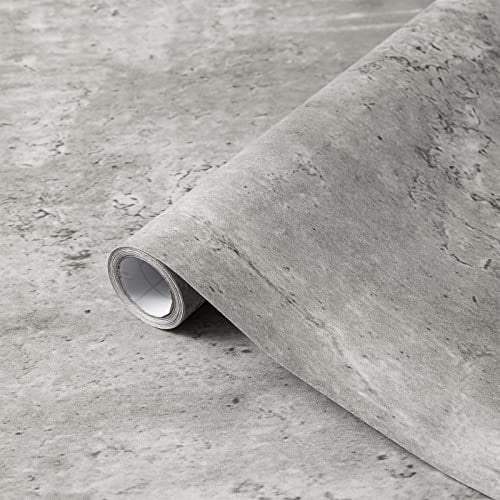 Fantasnight Pellicola adesiva per mobili, grigio, 60 x 600 cm, effetto cemento, autoadesiva, effetto opaco, per mobili, cucina, davanzale, armadio, grigio scuro, impermeabile, carta da parati