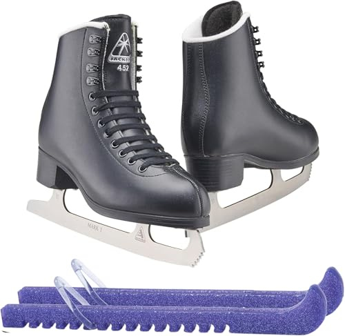 Jackson Ultima Black Figure Ice Skates for Men/Size: Adult 8 Bundle with Skate Guards