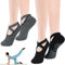 flintronic Yoga Socken, 2 Paare Antirutsch Socken, Rutschfeste Socken Sport für Yoga, Barre, Pilates, Tanz, Barfuß, Trampolin, Zuhause, Krankenhaus für Damen und Herren (Schwarz+Grau)