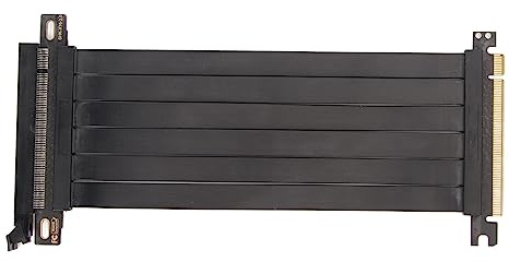 Annadue PCIe 3.0 X16 Riser Cable, Flexible Extender Card Extension Port 180° Adapter, PCIe 3.0 x16 GPU Grafikkarte Verlängerungskabel, PCIE 3.0 Verlängerungskabel (Schwarz)
