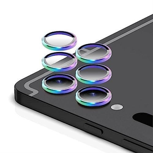GIOPUEY [Kompletter Schutz Kameraschutz Kompatibel mit Samsung Tab S10 Ultra/S9 Ultra, [2 Stück] Metall Ring + Schutzglas, Kameraschutz - Colorful