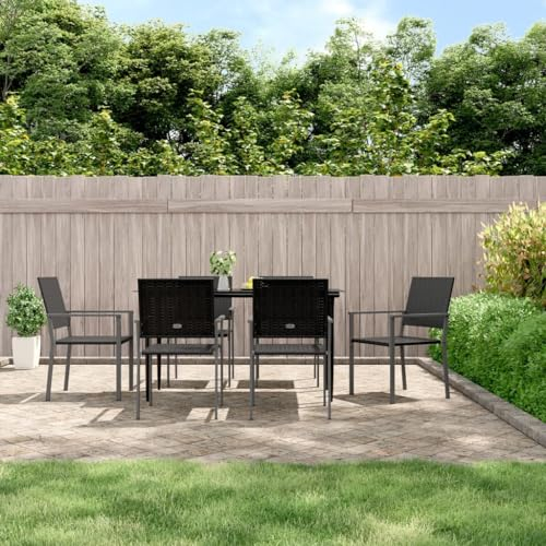 heybb Gartenstühle 6 Stk. Schwarz 54x62,5x89 cm Poly Rattan Rattansessel Sklum