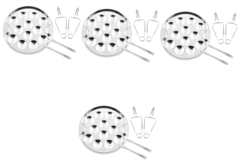 PRETYZOOM 4 Sätze Gebackenes Schneckengeschirr Kunafa-Teig Serviertablett aus Edelstahl Backform Bratpfanne Schnecken-Kochgericht Schneckengericht Französisch Backgeschirr