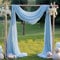 Pomeloone Hochzeit Vorhang Hochzeitsbogen, Chiffon Stoff Querbehang Deko Gardinen Vorhang, Hochzeitsbogen Gardinen Dekoration für Babyparty Party Hochzeit Torbogen Zeremonie, 75 x 600 cm (Blau)
