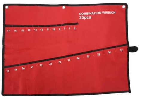 Be In Your Mind Multi Pocket Tools Bag 25 Pockets Tools Storage Bag Hardware Wrench Tool Roll Wrench Storage Bag for Spanner Plier Wrench Screwdrivers