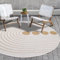 payé In- & Outdoor-Teppich - Ockergelb Creme - 160x160cm Rund - Wendeteppich - Kreis Muster - Wetterbeständig für Balkon Terrasse - Indoor Teppiche Wohnzimmer Küche