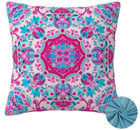 Kissenbezug 45x45 cm, Sofa Kissen Boho DekoKissen, Herbst Zierkissenbezüge, Kissenhülle Doppelseitig, Weicher Kuschelkissen, Couch Kissen Indien Cushion Cover, für Auto Zimmer Deko Wohnzimmer -OZ355