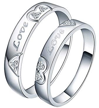 YWJewly Ringe Silber Geschenke Juwelier paar Herren Verstell- Silber-Ringe weibliche 925 Ringelordner (sliver-1, One Size)