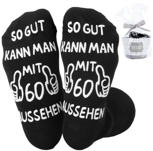 Belillpipi 60 Geburtstag Geschenk Lustige Socekn für Männer Damen, Socken mit Spruch Lustige Geschenke 60 Geburtstag mann für Männer Opa Papa Vatertag
