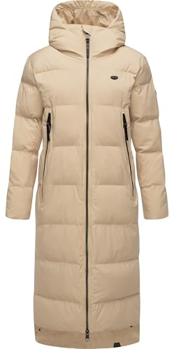 Ragwear Damen Winter-Steppmantel Patrise wasserdicht, atmungsaktiv, vegan | Länge: wadenlang | Wärmegrad 3 von 3 – warm gefüttert | wasserdicht, atmungsaktiv | gefütterte Kapuze | Gehschlitze