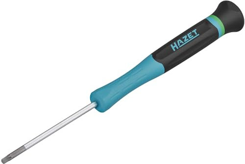 HAZET Elektronik Schraubendreher 811EL-T10, SW T10 Innen TORX Profil, für kleinste Schrauben, drehbarer Zentrierknopf, sicherer Halt durch breite Griffrillen