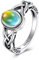 Stimmungsring S925 Sterling Silber Keltischer Stimmungsring Vintage Farbwechselringe Schmuck für Frauen Männer Größe 8