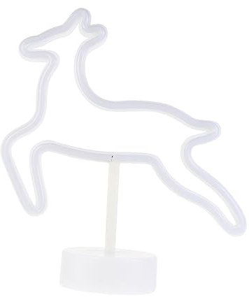 WOONEKY 1stk Led-neonlichter Beleuchteter Hirsch Rentier-weihnachtsdekorationsauto Weihnachts-elch-design-lampe Neon-bar-schilder Beleuchtetes Rentier Weihnachtshirschlichter Weiß Pvc