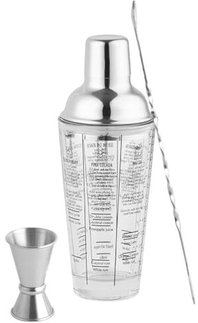 NUZAMAS Ensemble à cocktail en verre - Shaker à cocktail - 400 ml - Shaker à glace - Outils de bar