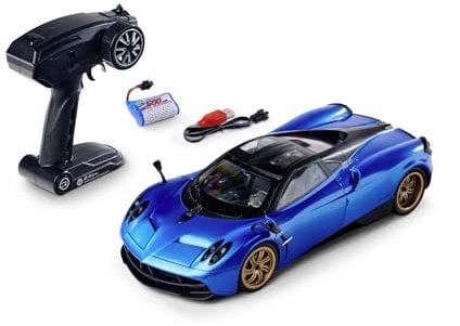 Carson 500404306 1:14 Pagani Huaira 2.4G 100% RTR blau - Ferngesteuertes Auto, LED-Beleuchtung, RC, RC Fahrzeug, RC Auto 1:14, Ferngesteuertes Spielzeug