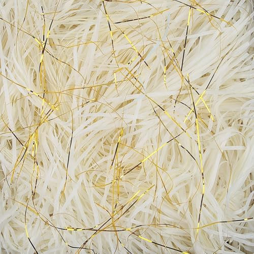TXXATX Füllmaterial Geschenk 270g Geschreddertes Papier für Geschenkbox Raffia Geschenk Füllung Cremeweiß Verpackungsmaterial für DIY Pakete Festival Geschenkbox Präsentkorb