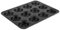 Scoville NEVERSTICK 12 Cup Cupcake Tray, Large Non-Stick Oven Tray, Baking Tray for Yorkshire Puddings, Small Muffins & Cupcakes, Toughened Aluminium, PFOA Free, Dishwasher Safe, Black