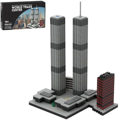 Rxbycxshi World Trade Center Architecture Klemmbausteine (1973-2001) MOC Modular Building Konstruktionsspielzeug New York Wahrzeichen-Gebäude 2025 Weihnacht - 982 Stück