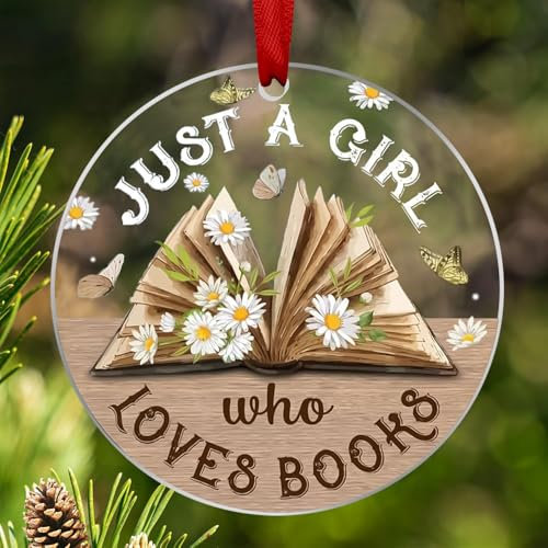 Book Christmas Ornament, Christmas Ornaments 2025 Book Christmas Decorations Acrylic 2 Side Printed Decor, Personalized Ornaments