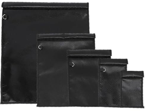 Lot de 5 Sacs Faraday, Grande Cage Faraday, Sac Faraday Anti-pistage pour Ordinateurs Portables et téléphones, Pochette Faraday bloqueur de signaux RFID, Sac Faraday Ignifuge
