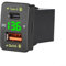 CNANRNANC 36 W Dual-USB-Auto-Ladegerät, Schnellladeadapter mit Voltmeter, USB-Auto-Ladegerät-Adapter mit Schnelllade-Technologie und Digitalanzeige für Toyota (grünes Licht)