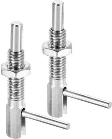 QUARKZMAN 2 perni estensibili per indicizzazione, M6 L, in acciaio inox con chiavistello a molla, perno di bloccaggio telescopico con dado per ingegneria navale