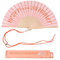 FISURA – Original Folding Handheld Fan with Fun Message never ending summer, Wooden Folding Fan for women, Orange Design with Hanger for Wedding, rave, festival - Size: 42.5 x 23 cm