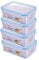 HOMESHOPA Plastic Airtight Food Storage Container, 4 Pack 1 Litre Leakproof Rectangle Container with Clip-Lock Lid, BPA Free Reusable Meal Prep Lunch Box Microwave Freezer & Dishwasher Safe