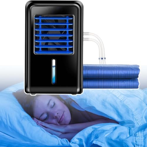 HCAUYNN Elektrische LuftküHlmatte FüRs Bett, HäLt Die Matratze KüHl, 4 Geschwindigkeiten, Temperatur Und Timer Einstellbar, Mit WasserrüCklauf, FüR Personen, Die Schwitzen,Double
