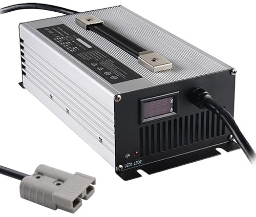 Chargeur De Batterie D'acide à Plomb, 12v / 24v / 36v / 48v / 60v / 72v Chargeur De Chariot électrique, Avec Plug Anderson 50a, Pour La Batterie De La Voiturette De Golf Rv(Size:50A,Color:24V/30a)