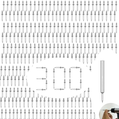 Chiodi per battiscopa, 300 chiodi in acciaio a doppia testa con 3 manicotti, ideali per appendere quadri, installazione battiscopa e miglioramento della casa, chiodi di finitura durevoli e facili da
